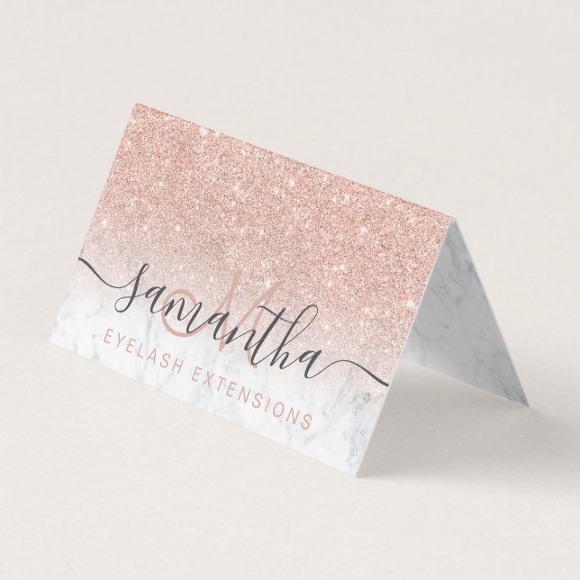 Chic Rose Gold Glitzer Ober Marmoraugenpflege Visitenkarten (Vorderseite)