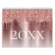 Chic Rose Gold Glitzer Ombre Blush Pink Monogram