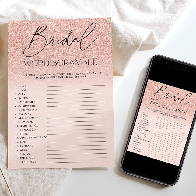 Chic Rose Gold Glitzer ombre pink Bridal Rührei Einladung (Von Creator hochgeladen)
