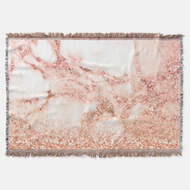 Chic Rose Gold Glitzer ombre Rosa Glitzer Marmor Decke (Vorderseite)
