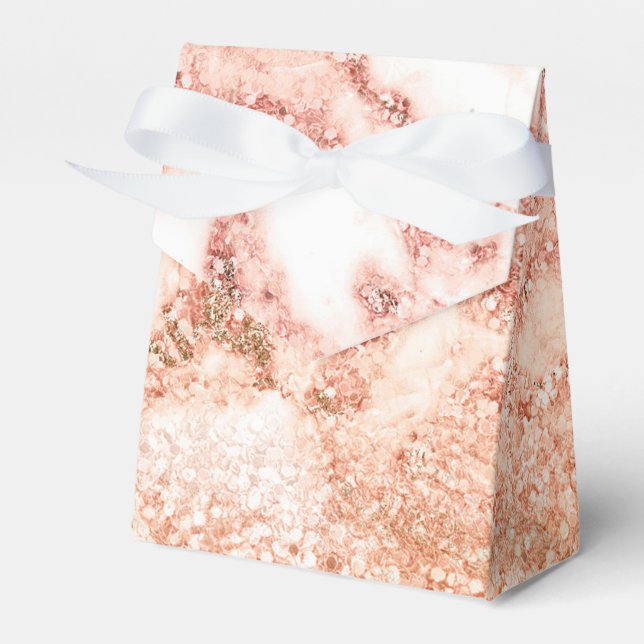Chic Rose Gold Glitzer ombre Rosa Glitzer Marmor Geschenkschachtel (Vorderseite)