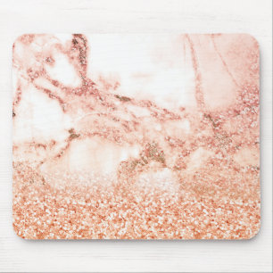 Chic Rose Gold Glitzer ombre Rosa Glitzer Marmor Mousepad