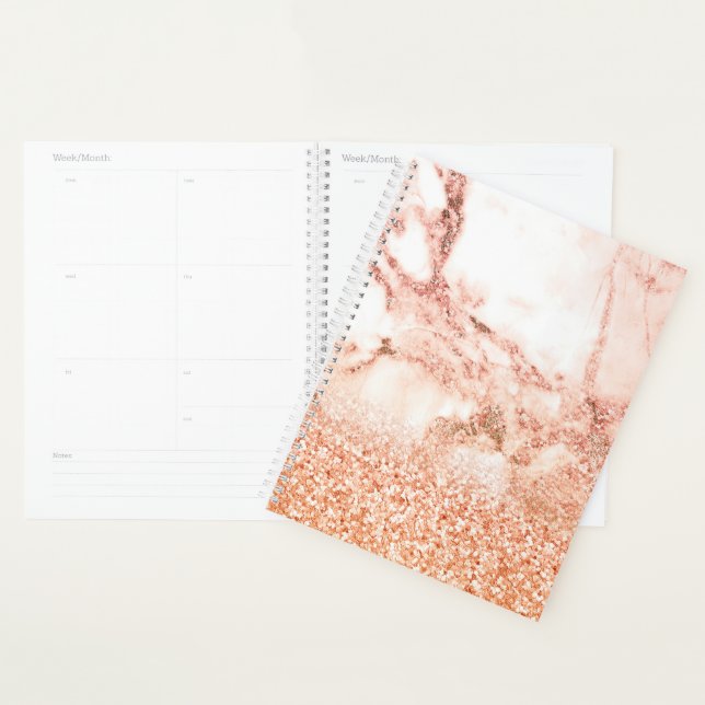 Chic Rose Gold Glitzer ombre Rosa Glitzer Marmor Planer (Anzeige)