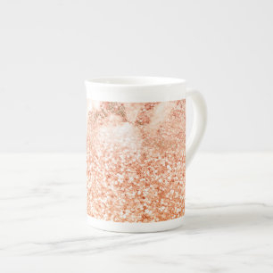 Chic Rose Gold Glitzer ombre Rosa Glitzer Marmor Prozellantasse