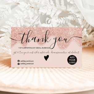 Chic Rose Gold Glitzer Tropfen rot Reihenfolge dan Visitenkarte