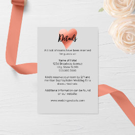Chic Rose Gold Heart Wedding Begleitkarte