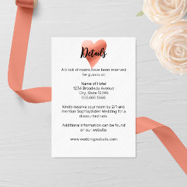Chic Rose Gold Heart Wedding Begleitkarte