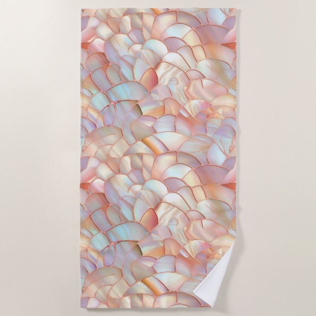 Chic rose gold iridescent mother of pearl strandtuch (Vorderseite)