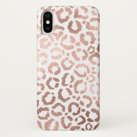 Chic Rose Gold Leopard Cheetah Animal Print