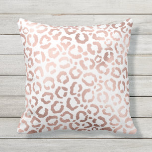 Chic Rose Gold Leopard Cheetah Animal Print Kissen
