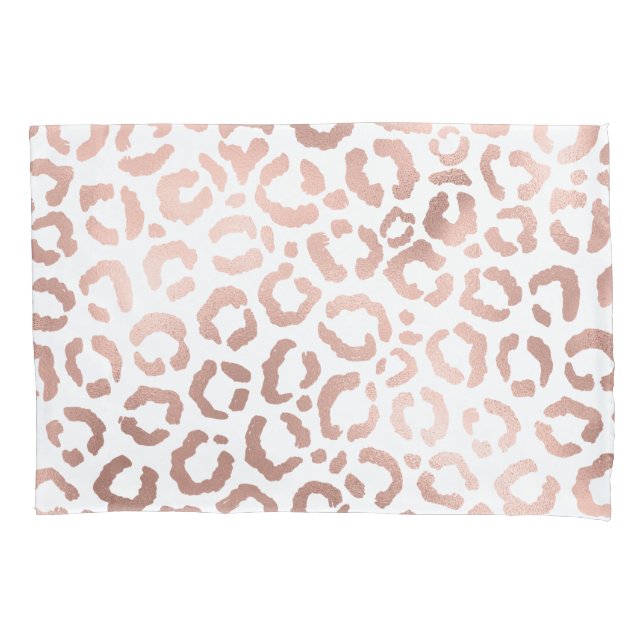 Chic Rose Gold Leopard Cheetah Animal Print Kissenbezug (Vorderseite)