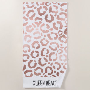 Chic Rose Gold Leopard Cheetah Animal Print Strandtuch