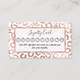Chic Rose Gold Leopard Cheetah Animal Print Treuekarte