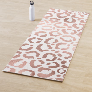 Chic Rose Gold Leopard Cheetah Animal Print Yogamatte