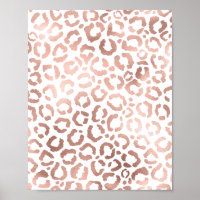 Chic Rose Gold Leopard Cheetah Poster de animal