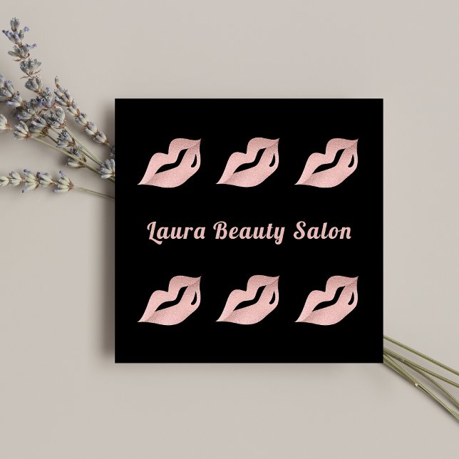 Chic Rose Gold Lips Glam Luxus Business Card Terminkarte (Von Creator hochgeladen)