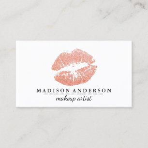 Chic Rose Gold Lips Visitenkarte