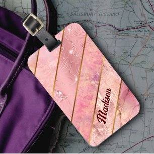 Chic Rose Gold mädchenhaft elegant geometrisch Gepäckanhänger