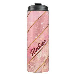 Chic Rose Gold mädchenhaft elegant geometrisch Thermosbecher