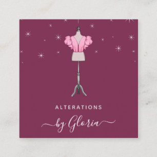 Chic Rose Gold Mode Pink Mannequin Tailor Girly Quadratische Visitenkarte