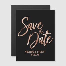 Chic Rose Gold Moderne Typografie Save the Date Magneteinladung
