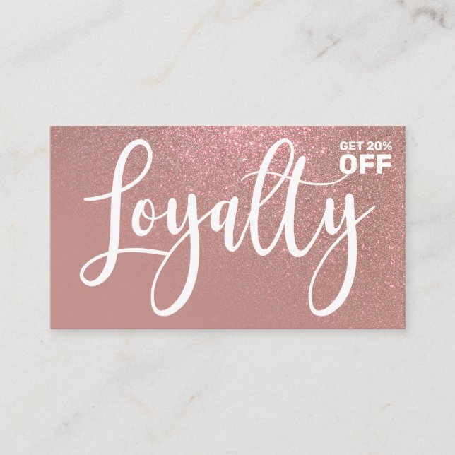 Chic Rose Gold Pink Glitzer Gradient Typografie Treuekarte (Vorderseite)