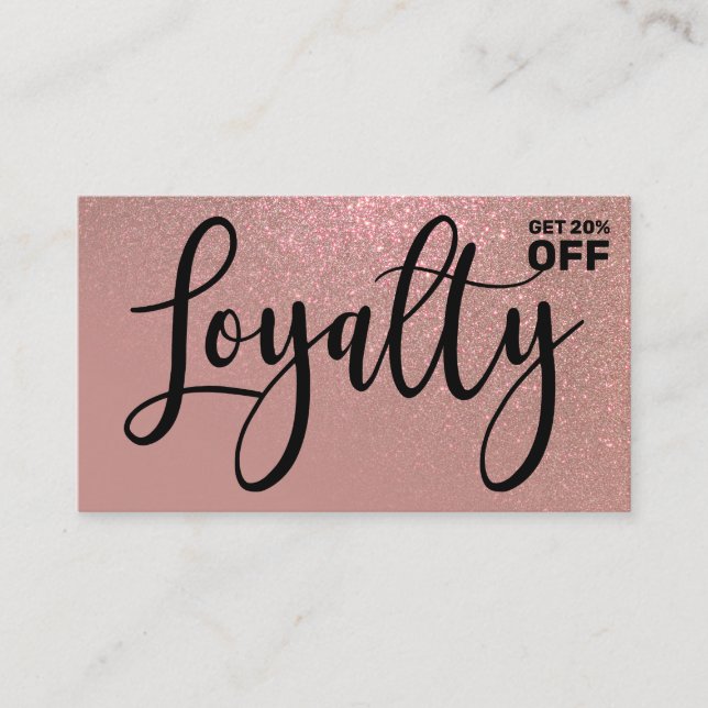Chic Rose Gold Pink Glitzer Gradient Typografie Treuekarte (Vorderseite)