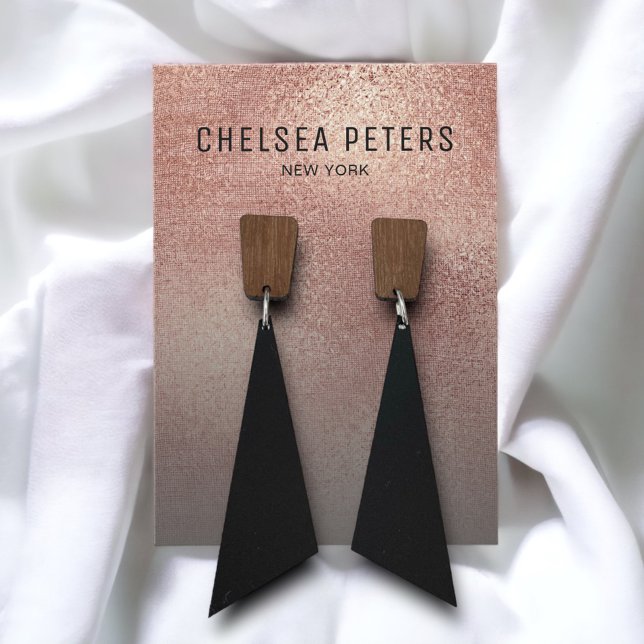 Chic Rose Gold Shimmer Earring Display Card (Von Creator hochgeladen)