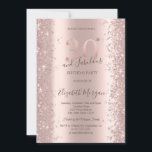 Chic Rose Gold Sparkle Diamonds 30. Geburtstag Einladung<br><div class="desc">Elegante Rose goldene Diamanten auf einer Rose goldenen Hintergrund.</div>