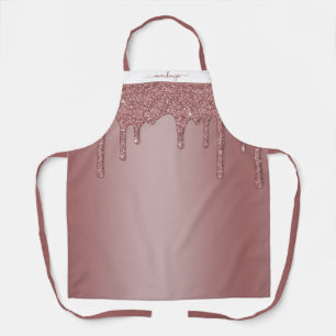 Chic Rose Gold Sparkle Glitzer Tropfen Personalisi Schürze