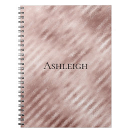 Chic Rose Gold Streifen Notizblock