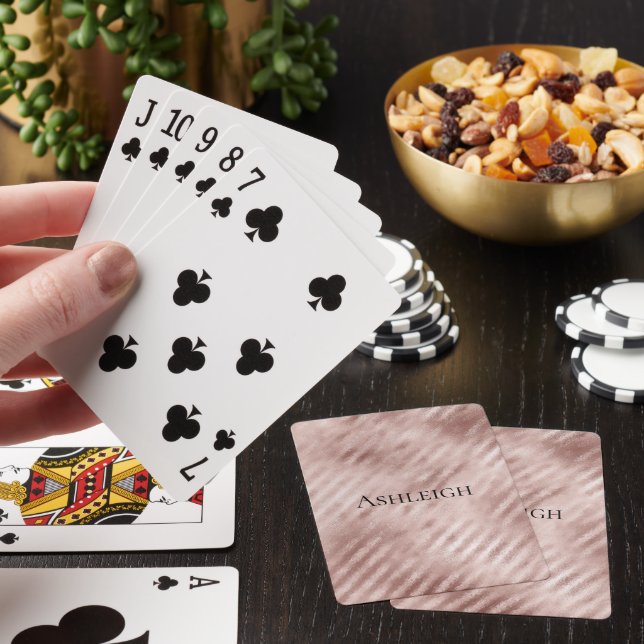 Chic Rose Gold Streifen Spielkarten (In Situ)