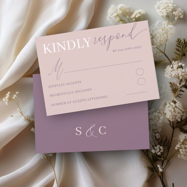 Chic Rose Gold UAWG Calligrafy Wedding RSVP Karte (Von Creator hochgeladen)