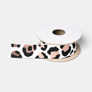 Chic Rose Gold und Black Leopard Print Satinband