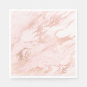 Chic Rose Gold und Blush Marmorpapier Napkins Serviette