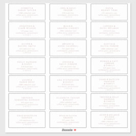 Chic Rose Gold Wedding Guest Address Labels