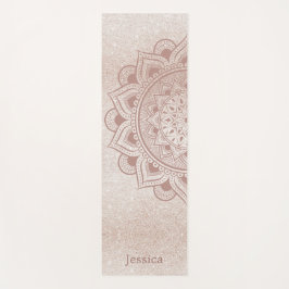 Chic Rose Gold Yogi Mandala Namaste Om Individuell Yogamatte