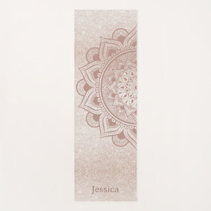 Chic Rose Gold Yogi Mandala Namaste Om Individuell Yogamatte
