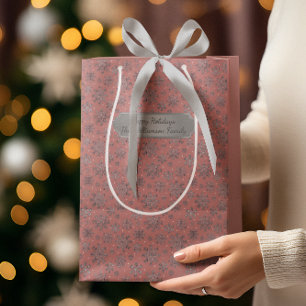 Chic Rose Goldene Weihnachten und elegante Schneef Mittlere Geschenktüte