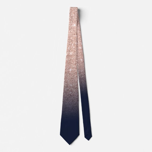 Chic Rose Goldmedaille Glitzer marinebrüse Omergla Krawatte (Vorderseite)