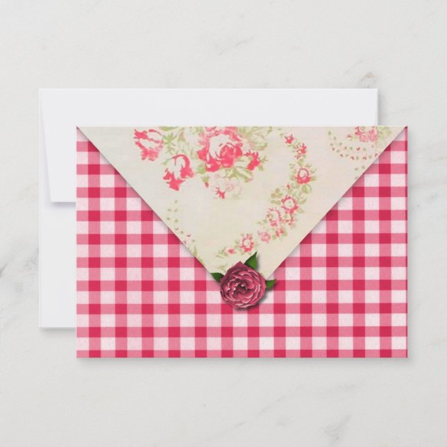 Chic Rose Hochzeitsempfang UAWG Einladung (Vorderseite)