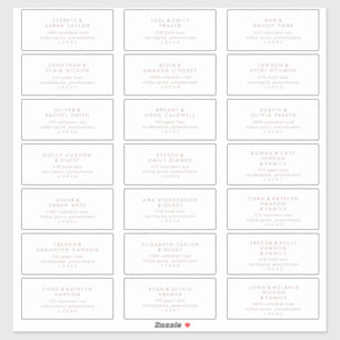 Chic Rose Mariage or Étiquettes de adresse invités