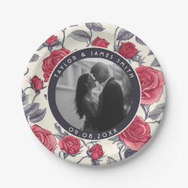 Chic Rose Minimalistische Hochzeiten Teller für Pa