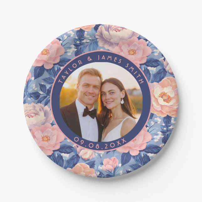 Chic Rose Paper Teller für Hochzeit Vielen Dank (Vorderseite)