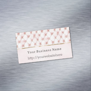 Chic Rosé Pink Goldene Büschel Firmenname Webseite Magnetische Visitenkarte