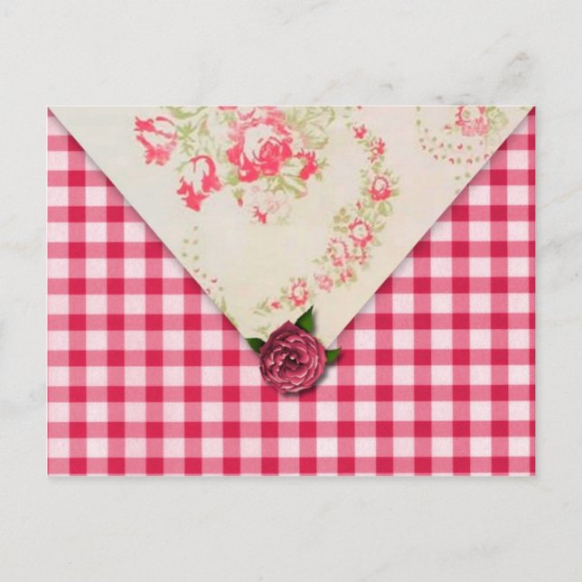 Chic Rose Rezept Card Postkarte (Vorderseite)