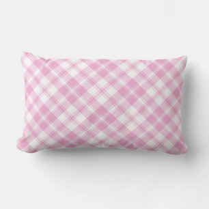 Chic Rose Rosa und Weiß Karo Lumbalkissen Lendenkissen