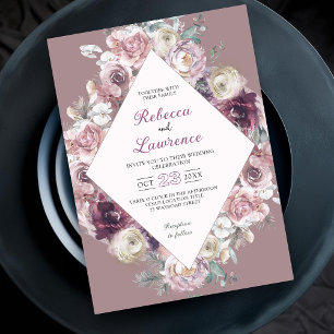 Chic rose rose rose rose rose faire-part de mariag