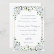 Chic Rose & Silver Border Floral Wedding