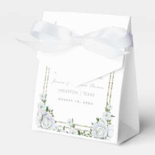 Chic Rose & Silver Border Floral Wedding Geschenkschachtel